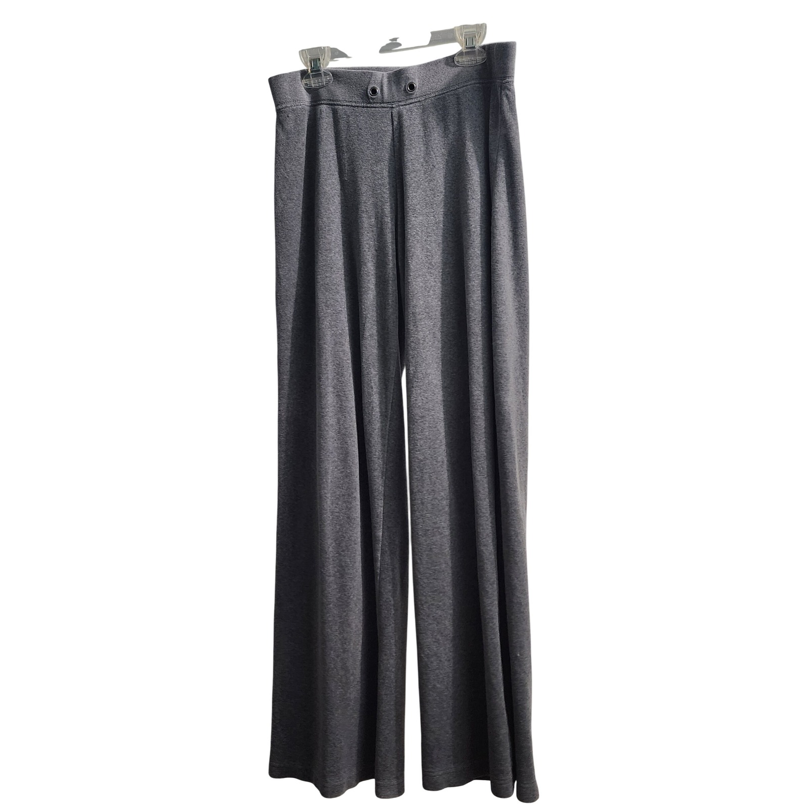 Plush & Lush Lounge Pants Women's Gray Knit Wide Leg Casual Comfy Relaxed Small